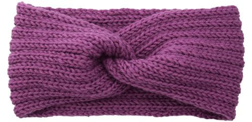 Bandeau d'hiver au crochet pour filles et femmes Bandeau épaissir Bandeaux Bandeau Bandeau Cache-oreilles Headwrap pour le shopping Ski Course à pied, Violet A