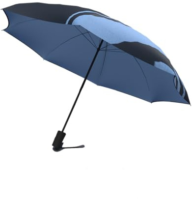 Jumble & Co Ups & Downs Umbrella - Compact strong waterproof automatic umbrella - One button open and close - Two Colour - Light Blue/Yellow