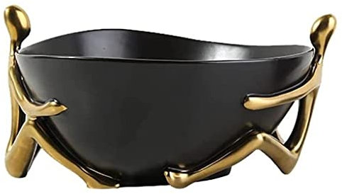 Bandejas Decorativas Cuenco Dorado para Llaves para Mesa de Entrada, decoración de Mesa de Centro de cerámica, Bandeja Moderna para Llaves, Figura Dorada, Organizador de Joyas