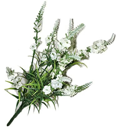Zerodeko 10St gefälschte Pflanzen Künstliche Lavendelblumen Lavendelblumenstrauß künstliche Miniaturtür Wohnkultur heim gefälschte Blumen Seidenblumen künstliche Pflanzen Anlage Weiß