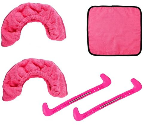 rflaueo Ice Skate Guards & Soakers & Towel Kit Sports Hockey Blade Guards Ice Hockey Skate Blade Guards Plastic Cover with Spring Ice Skating Protector(U186-1)