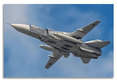 YRNQ Sukhoi Su-24 Kampfflugzeug-Poster, Fechter, taktischer Bomber, Allwetter-Bomber, dekoratives Gemälde, Leinwand, Wandkunstwerk, Bild, 50 x 75 cm