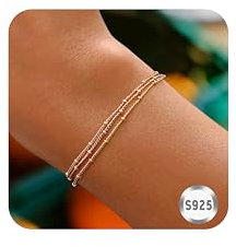 ORAZIO Armband Rosegold Damen Silber 925 Armbänder Rosegold Armkette Verstellbare Ketten Charm Armband Roségold Schmuck Armband Damen Mädchen