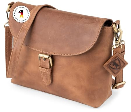 Berliner Bags Vintage Umhängetasche Catalina, Mittelgroße Crossbody Bag aus Leder, Schultertasche mit Magnetverschluss, Handtasche für Damen