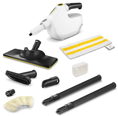 Kärcher Steam Cleaner SC 1 Multi & Up Extra, heating time: 0.5 min, area performance: 30m², tank: 0.2l, weight: 1.6kg, EasyFix floor nozzle large, 1 large microfibre floor cloth, descaling cartridge