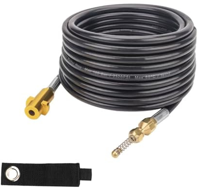MATXREE Tuyau de vidange pour nettoyeur haute pression de 15 m, compatible avec Karcher K2 K3 K4 K5 K6 K7, avec adaptateur Kärcher amovible et buse de jet d'égout à ressort