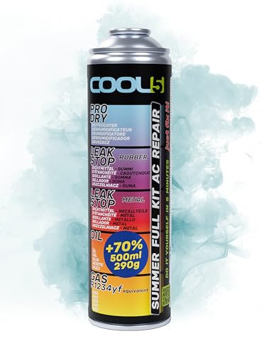 COOL5 5en1 - Kit de reparación de aire acondicionado, AC, recambio de refrigerante R1234yf para carga de aire acondicionado para coches después de 2016 + APC 500ml