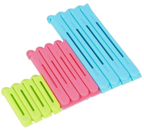 Kitchen Clips for Bags | Sealing Food Bag Clips Colorful Set - 12X Snack Closure Assorted Sizes, Reusable Closure for Kitchen Storage, Provide Air Tight Sealing