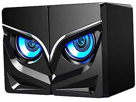 Homoyoyo 2pezzi Altoparlante per Computer USB Altoparlante Esterno per Cassa Acustica Bassi Profondi Alimentazione USB Compatibilità Intelligente Controllo Via Cavo Multifunzione