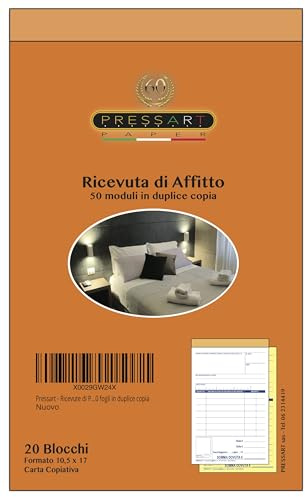 Pressart - Betalningskvitton för B&B – 5 block för 50 ark i dubbla kopior (250 kvitton)