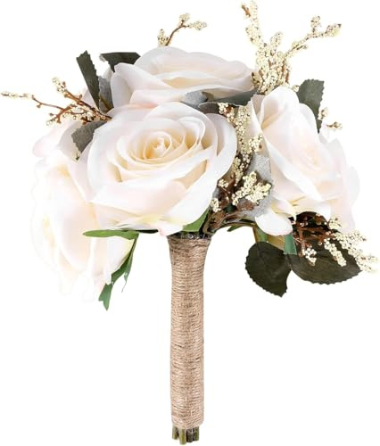 AWAOVV de novia para la boda, ramo de flores de rosas nupciales dama de sosteniendo flores de niña ramo de flores