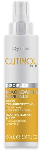 Oyster Cutinol Plus, Spray Termoprotettivo per Capelli Crespi con Macadamia e Monoi, 150 ml