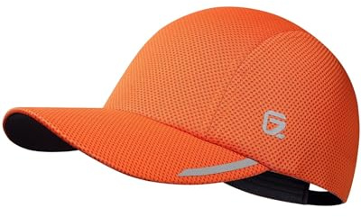 GADIEMKENSD Cooling Men’s Running Hat Performance Mesh Hat - Excellent Ventilation, Lightweight, Reflective Safety. Fluorescent Orange