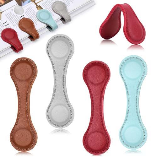 Namner 4 Stück Magnetische Lesezeichen, Doppelseitige Magnetische Retro-Lesezeichen, Handgefertigte Vintage-Buchzeichen mit Starker Haftung, Elegante Farben für Buchliebhaber & Leseratten
