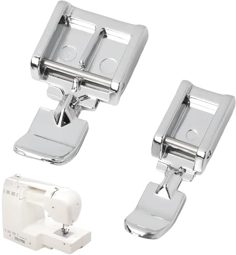 2 Pcs Pied De Biche Machine A Coudre, Pied À Fermeture Éclair À Clipser, Fermeture À Glissière Compatible Avec Tous Les Modèles À Tige Basse Snap-On Pied De Biche Pour Singer Brother Babylock Euro-Pro