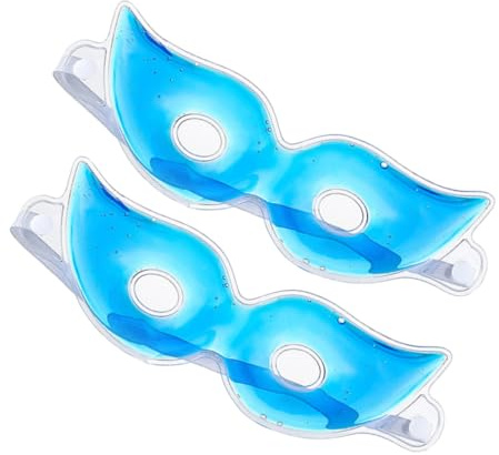 BATHVEVE 2 pezzi Maschera Fredda per Occhi Maschera Ghiaccio Gel per Alleviare Gonfiore e Occhiaie Rinfrescante e Confortevole per Relax e