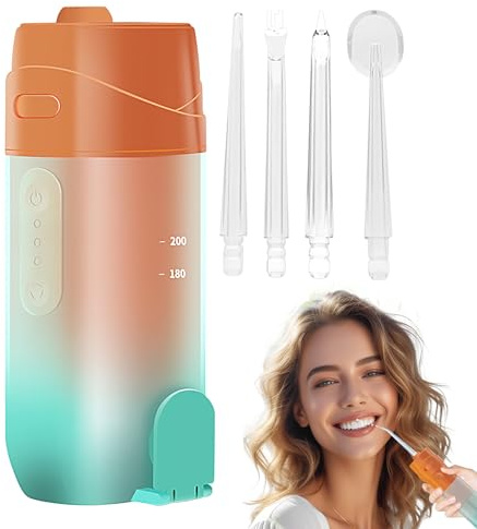 Idropulsore Dentale | Ricaricabile 240ml Pulitore Idrico | Pulitore Portatile Per Igiene Orale Dopo Pasti e Viaggi