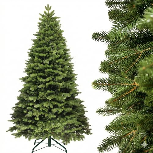 Evergreen Tree® Premium Künstlicher Weihnachtsbaum 210 cm - 100% Spritzguss Weihnachtsbaum mit 3D-Zweige - Naturgetreue & Dicht, Hergestellt in der EU