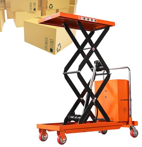 Giuggiolared Carrello Sollevatore con Piattaforma a Pantografo| Altezza di Sollevamento 126cm/110cm, Portata 150 kg, Dimensione tavola 700x450mm, Transpallet a Forbice per Officina/Magazzino Electric