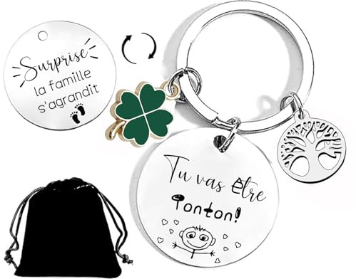 Lumengqi Cadeau Tonton Porte-clef Annonce Grossesse, Tu Vas Être Tonton, Idée Cadeau Original Anniversaire Noël Fête des Pères pour Homme Futur Tonton