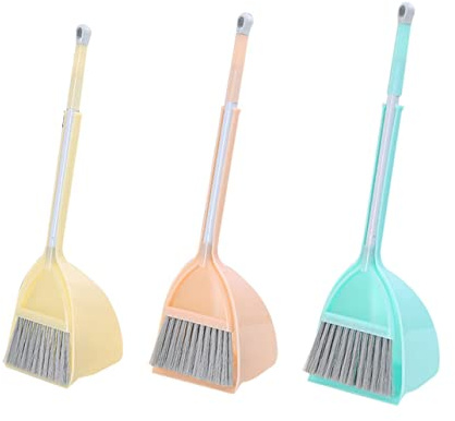 FIXOSHEE Mini Broom and Mop Set for Pretend Play Blue Cleaning for Boys and Includes Dustpan and Brush Educational Role Play Helper for Over Years