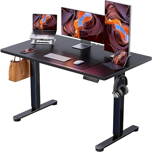 ErGear Scrivania Regolabile in Altezza, 120x60cm, Nero