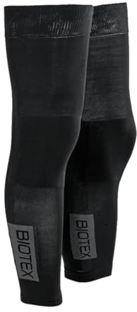 BIOTEX Gambale Termico, Isolamento Termico e Traspirabilità per Gambe, Privo di Cuciture, Ideale per Sport Outdoor, M, Nero