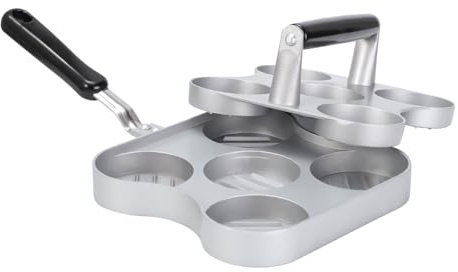 Burger Maker Machine | Heavy Duty Grill Press With 5 Grates, Nonstick Hamburger Crusher For Uniform Pies At All Times | Ideal Kitchen, Barbecues,
