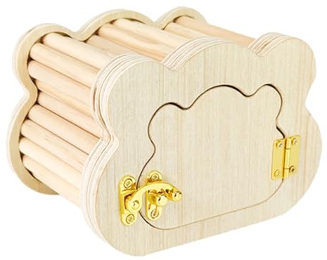 Cabane naturelle pour rongeurs - Petite maison en bois - Abri décoratif pour animal domestique - Ouvertures d'aération faites à la main - Espace de repos confortable pour gerbille hamster souris