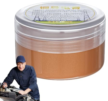 Graisse Conductrice pour Contacts Électriques – Graisse au Cuivre 30g, Lubrifiant Haute Température, Spray de Contact Conducteur | Protection Antirouille & Anticorrosion pour Automobile, Plomberie, In