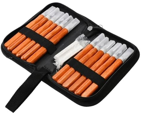 Kit Sculpture Bois 3/12 Pièces Manche En Bois Sculpture Sur Ciseau Scalpel Outils Ensemble Coupeur Couteau De Kit(12pcs cloth bag)