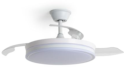 LEDKIA Ventilatore da Soffitto con Luce Silenziosa DC Pale retrattili Dalor | Luce LED CCT 2560 lm, Motore DC 30W Silenzioso, Pale Retrattili, 6 Velocità, 48 dB, 106 cm, Telecomando