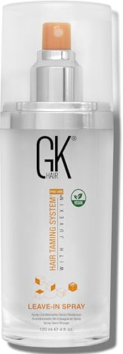 GK Hair Global Keratin Leave-In Conditioner Detangler Spray för torrt, skadat och frissigt hår med naturlig organisk olja styrka och glans återfuktande utjämning (120 ml)