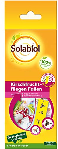 Solabiol Kirschfruchtfliegen-Fallen, insektizidfreie Pheromonfallen zur Bekämpfung von Wallnuss-& Kirschfruchtfliege, 5 Stück