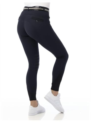 Damen Reithose Silikon Kniebesatz SAFIR EquiTheme Marineblau/schwarz 40