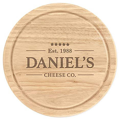 Personalizado Madera para Picar Tabla de Quesos Redondo 25cma Medida Queso Co