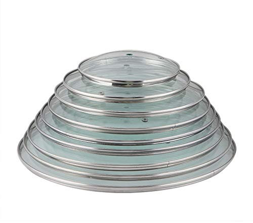 Topfdeckel 14-40cm Kochgeschirr Verstärkter Glas Deckel Tempered Wok Deckel Pyrex Glas Runde Chefkochdeckel mit Knopf Premium Qualität Pan Cover Pfannendeckel (Color : 14cm)
