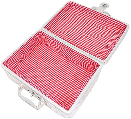 Zerodeko 1stück Vintage Handgewebter Koffer Kreative Aufbewahrungsbox Aus Rattan Retro Stil Für Zuhause Und Picknicks Vielseitig Einsetzbar Leicht Zu Reinigen