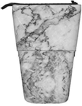 Teleskopisch Mäppchen Marmor Schwarz Weiß Stifthalter Grosse Kapazität Student Federmäppchen Mit Reißverschluss Stifteköcher Für Büro, Schüler, Teenager