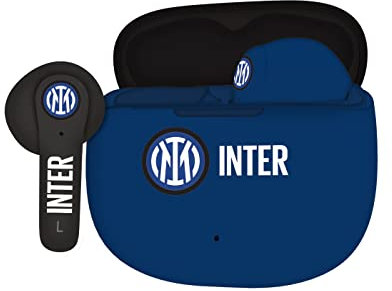 TECHMADE Inter, Cuffie Senza Filo In Ear, auricolari con box ricarica Nero/Azzurro