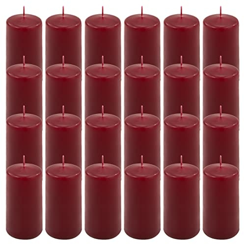 Stumpenkerze weinrot Höhe 10 cm Ø 5 cm lange Brenndauer Rund-Kerze Säulenkerzen Kerzen-Deko Tafelkerzen Weihnachts-Kerzen Hochzeits-Deko (24)