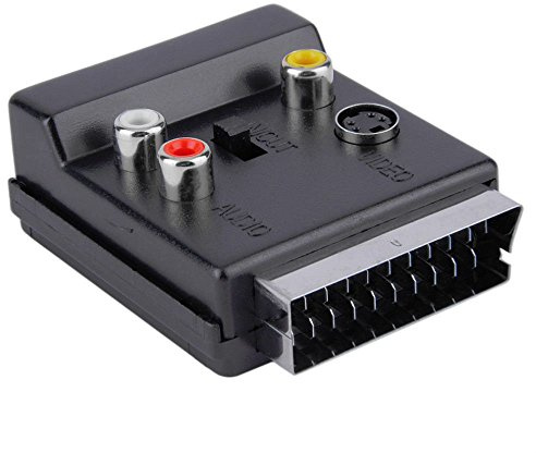 Neuester umschaltbarer Scart Stecker Buchse S-Video 3 Cinch Audio Adapter Konvektor