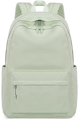 Bluboon Sac à dos d'école pour adolescentes, sacs à livres pour l'école primaire, lycée, sacs pour ordinateur portable, sacs de voyage pour femmes, Vert uni, Sacs à dos Daypack