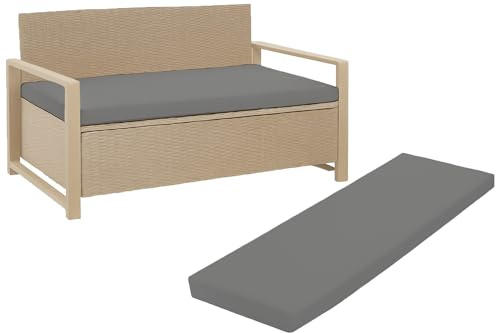 Outdoor Garden Bench Cushion Seat Pad for 2/3/4 Seater Patio Furniture Waterproof Swing, Hammock, Rattan Sofa 108/140/170cm Long Bench Chair Cushions Pad (3 Seaters-143x52x5cm, Grey)