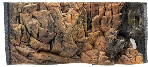 WYSKONT Fond d'Aquarium 3D Corfou - Fond d'Aquarium - Accessoires d'Aquarium - Fond - Décoration Aquarium - 77x36 cm pour Aquarium 80x40 cm - Couleur Marron - Aquarium Grand