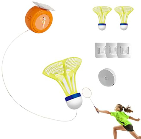 Kaxenig Badminton Rebound Trainer, Balls Badminton Selbstübungs-Rebounder, Badminton-Trainingsausrüstung, Einzelspieler-Rebound-Übungsschaukel Mit Hochelastischen Seilen