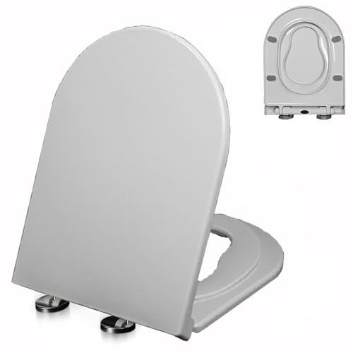 MMUNNA WC-Sitz mit Magnetischer Kindersitz-Toilettendeckel Klodeckel mit Absenkautomatik und Quick-Release-Funktion, Familien Toilettensitz mit Verstellbaren Scharnieren, U-Form, PP, Weiß,02Y