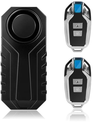 113dB Anti Theft Bike Alarm with Remote, Wireless Security Vibration Bike Alarms for Electric Motorcycle, Motorcycle E-Bike Accessories, Waterproof Car Alarm System with Motion Sensor