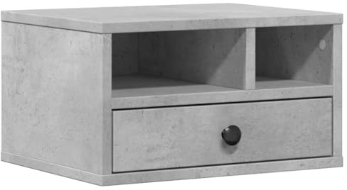 vidaXL Printerkastje 40x32x22,5 cm bewerkt hout betongrijs