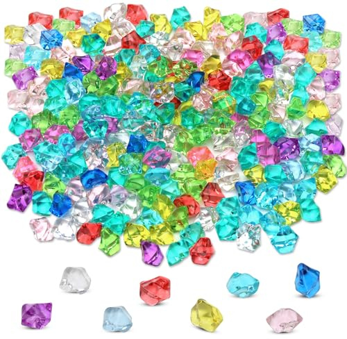 Juyibaao 400 Pezzi Cristalli Decorativi Acrilico Gemme del Diamante Acrilico per Vasi, per Matrimoni, Bomboniere, Decorazioni da Tavolo, Vasi, Artigianato e Fai da Te (Multicolore)